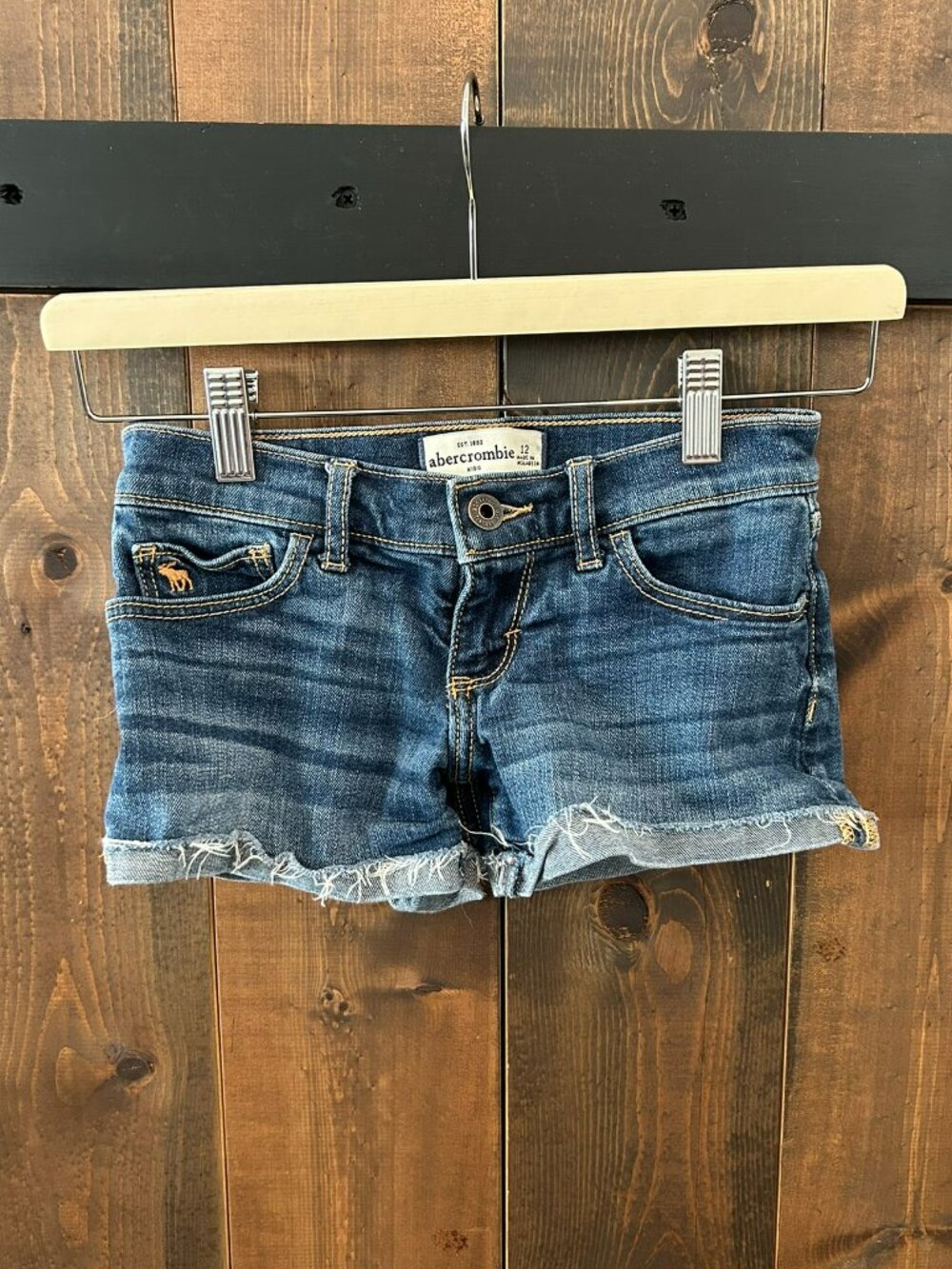 Abercrombie Kids Distressed Low-rise Cutoff Denim Jean Shorts Youth Size 12